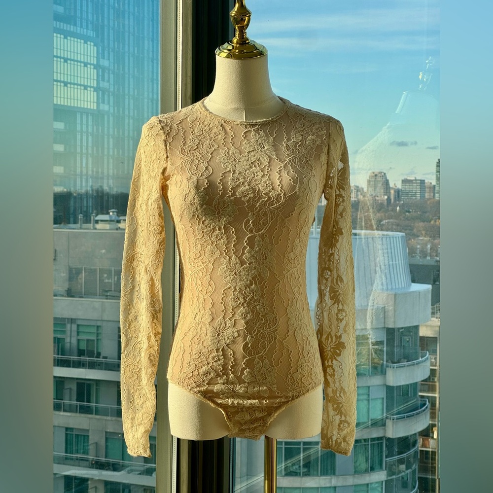 Zimmermann Beige Lace Long-Sleeve Bodysuit - Picture 10 of 16